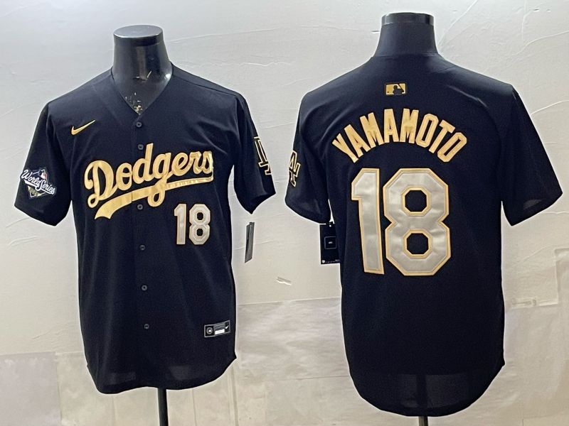 Men 2026 Nike Los Angeles Dodgers #18 Yamamoto Black Game MLB Jersey 030->los angeles dodgers->MLB Jersey